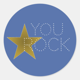 You Rock Star Geburtstagsparty Stickers Blue Gold