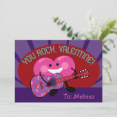 You Rock Valentine Personalisiert Heart Guitar Typ (Stehend Vorderseite)