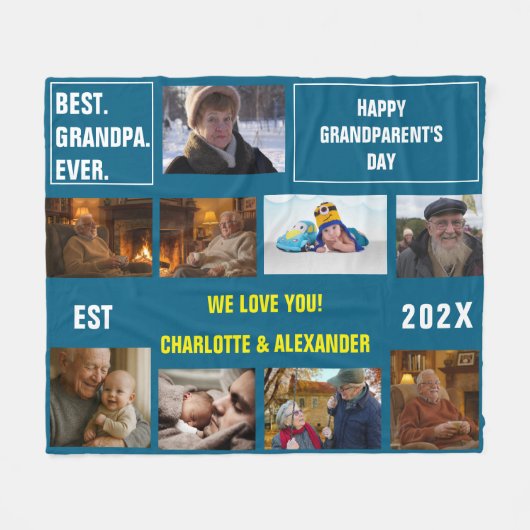 You said: Best Grandpa Ever Photo Collage  Fleecedecke (Vorderseite (Horizontal))