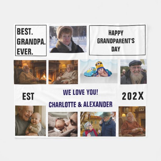 You said: Best Grandpa Ever Photo Collage  Fleecedecke (Vorderseite (Horizontal))