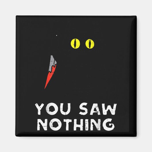 You Saw Nothing Black Cat Funny Halloween Magnet (Vorne)