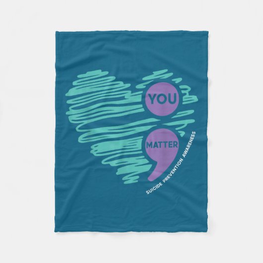 You Semicolon Suicide Prevention Awareness Month  Fleecedecke (Vorderseite)