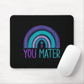 You Semicolon Suicide Prevention Purple Teal Rainb Mousepad (Mit Mouse)