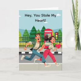 "You Stole My Heart" cute Valentine card Feiertagskarte