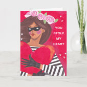 You Stole My Heart Valentine's Day Greeting Karte (Vorderseite)