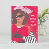 You Stole My Heart Valentine's Day Greeting Karte (Stehend Vorderseite)