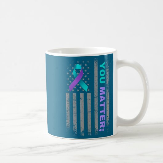 You Suicide Prevention Awareness American Flag Rib Kaffeetasse (Rechts)