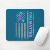 You Suicide Prevention Awareness American Flag Rib Mousepad (Mit Mouse)