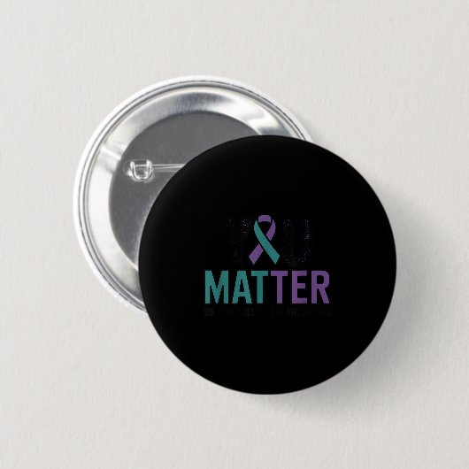 You Suicide Prevention Awareness Ribbon  Button (Vorne & Hinten)
