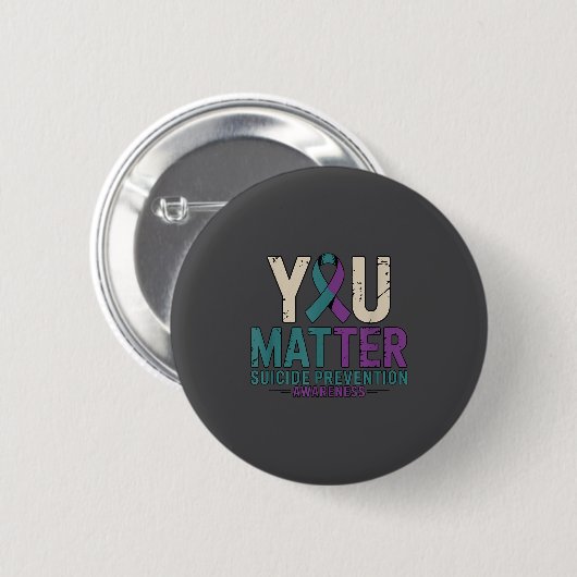 You Suicide Prevention Awareness Ribbon  Button (Vorne & Hinten)