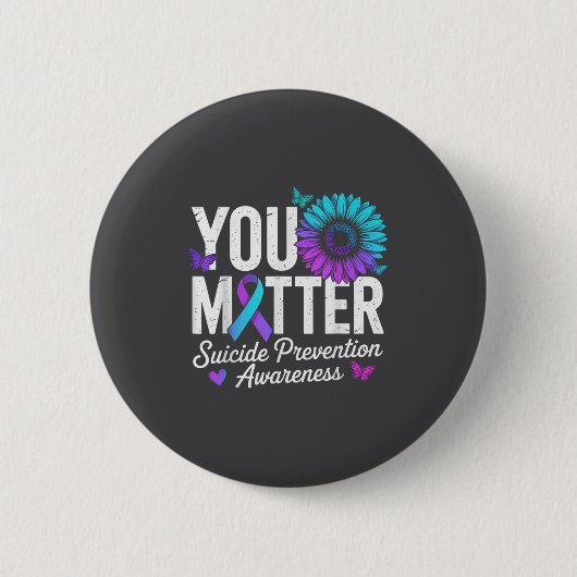 You Suicide Prevention Awareness Teal & Purple Button (Vorderseite)