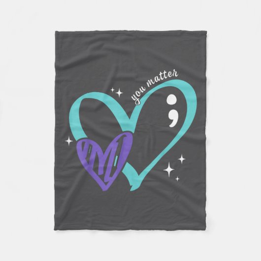 You Suicide Prevention Awareness Teal & Purple Fleecedecke (Vorderseite)