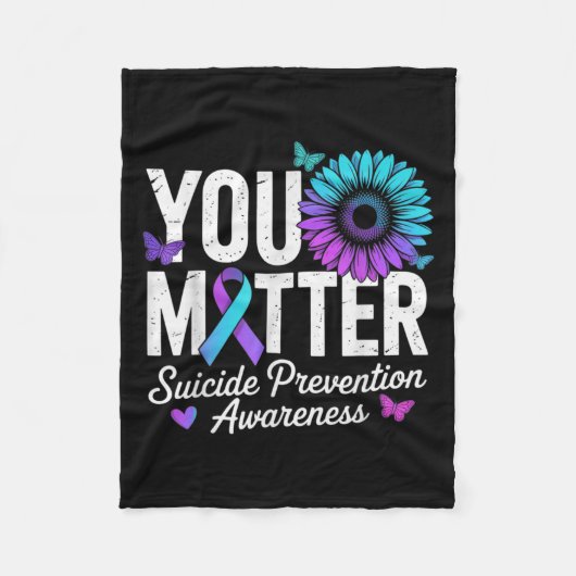You Suicide Prevention Awareness Teal & Purple Fleecedecke (Vorderseite)