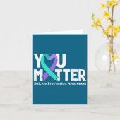 You Suicide Prevention Awareness Teal &amp; Purple Karte (Gelbe Blume)