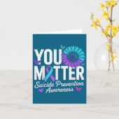 You Suicide Prevention Awareness Teal &amp; Purple Karte (Gelbe Blume)