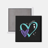 You Suicide Prevention Awareness Teal & Purple Magnet (Vorderseite/Rückseite)