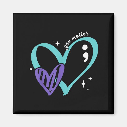 You Suicide Prevention Awareness Teal & Purple Magnet (Vorne)