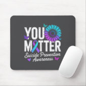 You Suicide Prevention Awareness Teal & Purple Mousepad (Mit Mouse)
