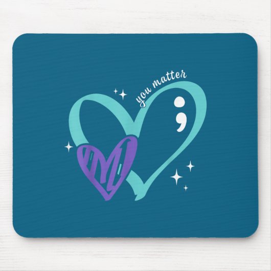 You Suicide Prevention Awareness Teal & Purple Mousepad (Vorne)