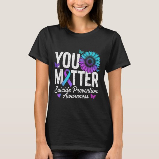 You Suicide Prevention Awareness Teal & Purple T-Shirt (Vorderseite)