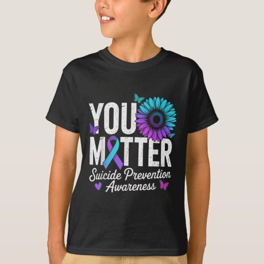 You Suicide Prevention Awareness Teal & Purple T-Shirt (Vorderseite)
