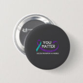 You Suicide Prevention Awareness Teal Purple Hand Button (Vorne & Hinten)
