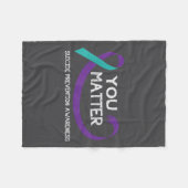 You Suicide Prevention Awareness Teal Purple Hand  Fleecedecke (Vorderseite (Horizontal))