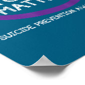 You Suicide Prevention Awareness Teal Purple Hand Poster (Ecke)