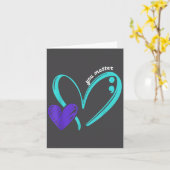 You Suicide Prevention Awareness Teal Purple Heart Karte (Gelbe Blume)