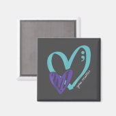 You Suicide Prevention Awareness Teal Purple Heart Magnet (Vorderseite/Rückseite)