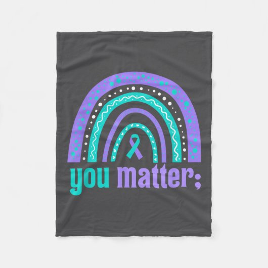 You Suicide Prevention Awareness Teal Purple Rainb Fleecedecke (Vorderseite)