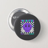 You Suicide Prevention Awareness Teal Purple Ribbo Button (Vorne & Hinten)