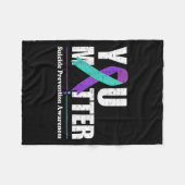 You Suicide Prevention Awareness Teal Purple Ribbo Fleecedecke (Vorderseite (Horizontal))