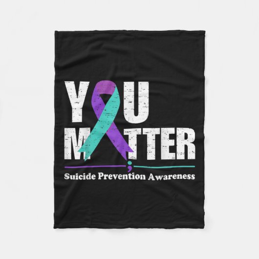 You Suicide Prevention Awareness Teal Purple Ribbo Fleecedecke (Vorderseite)