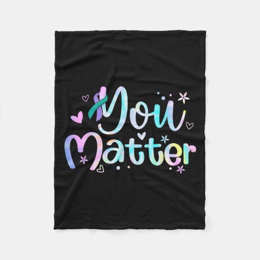 You Suicide Prevention Awareness Teal Purple Ribbo Fleecedecke (Vorderseite)
