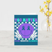 You Suicide Prevention Awareness Teal Purple Ribbo Karte (Gelbe Blume)