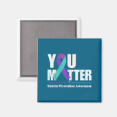 You Suicide Prevention Awareness Teal Purple Ribbo Magnet (Vorderseite/Rückseite)
