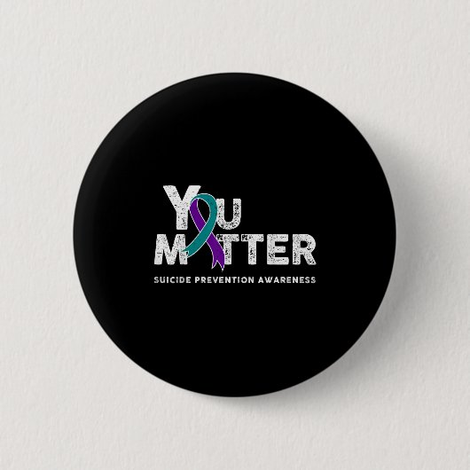 You Suicide Prevention Month Gift Teal Purple Ribb Button (Vorderseite)