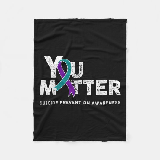 You Suicide Prevention Month Gift Teal Purple Ribb Fleecedecke (Vorderseite)