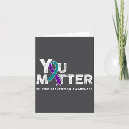 You Suicide Prevention Month Gift Teal Purple Ribb Karte (Vorderseite)
