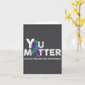 You Suicide Prevention Month Gift Teal Purple Ribb Karte (Gelbe Blume)