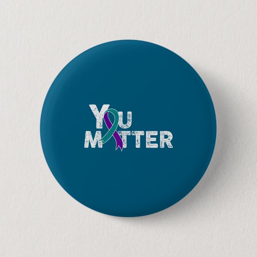 You Suicide Prevention Month Teal Purple Ribbon Gi Button (Vorderseite)