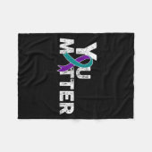 You Suicide Prevention Month Teal Purple Ribbon Gi Fleecedecke (Vorderseite (Horizontal))