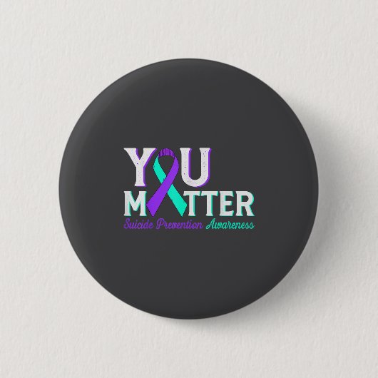 You Suicide Prevention Teal & Purple Awareness Button (Vorderseite)