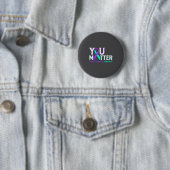 You Suicide Prevention Teal & Purple Awareness Button (Beispiel)