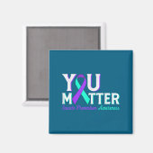 You Suicide Prevention Teal & Purple Awareness Magnet (Vorderseite/Rückseite)