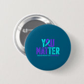 You - Suicide Prevention Teal Purple Awareness Rib Button (Vorne & Hinten)