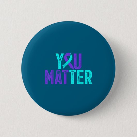 You - Suicide Prevention Teal Purple Awareness Rib Button (Vorderseite)