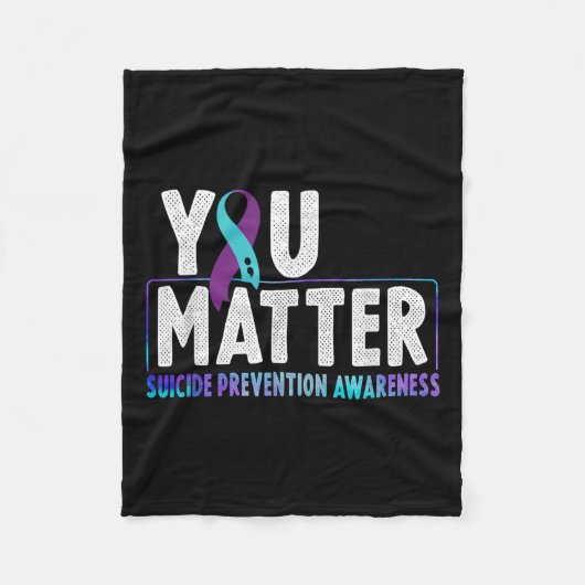 You - Suicide Prevention Teal Purple Awareness Rib Fleecedecke (Vorderseite)
