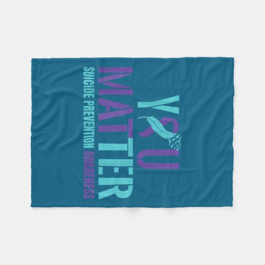 You - Suicide Prevention Teal Purple Awareness Rib Fleecedecke (Vorderseite (Horizontal))